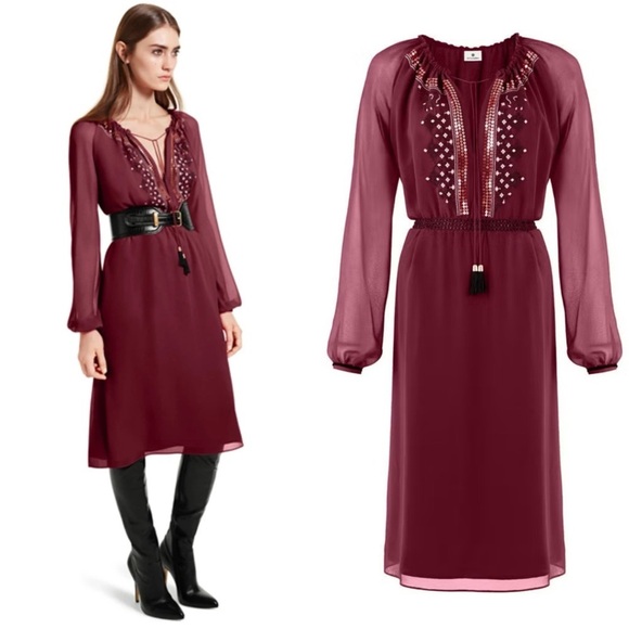 Altuzarra for Target Embroidered pleated georgette dress 8 - Picture 1 of 6